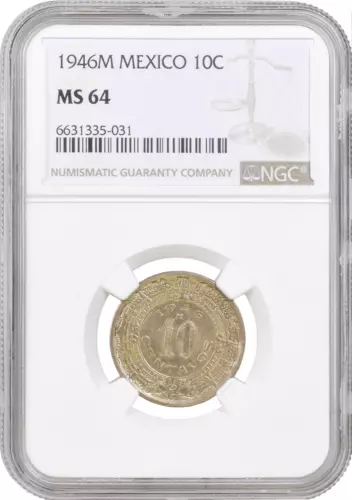 Mexico 10 centavos 1946 Mo, NGC MS64, "United Mexican States (1905 - 1969)"