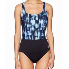 TYR DuraFast Elite Tremiti Scoop Neck ControlFit 1pc Swimsuit Black Size 20