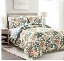 NIP Lush Decor Sydney Floral Full/Queen Duvet Cover Set 3 Pc