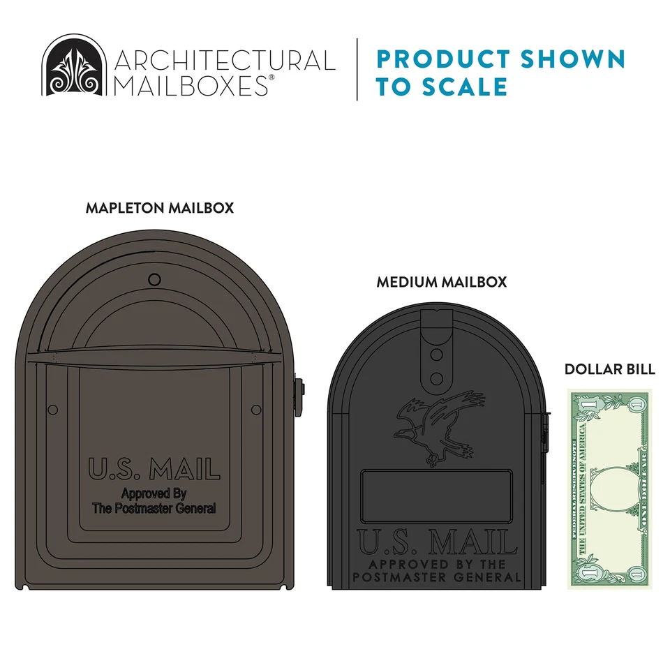 Large Rubbed Bronze Mailbox with Decorative Frame and Easy Access Design - Image 4 of 4