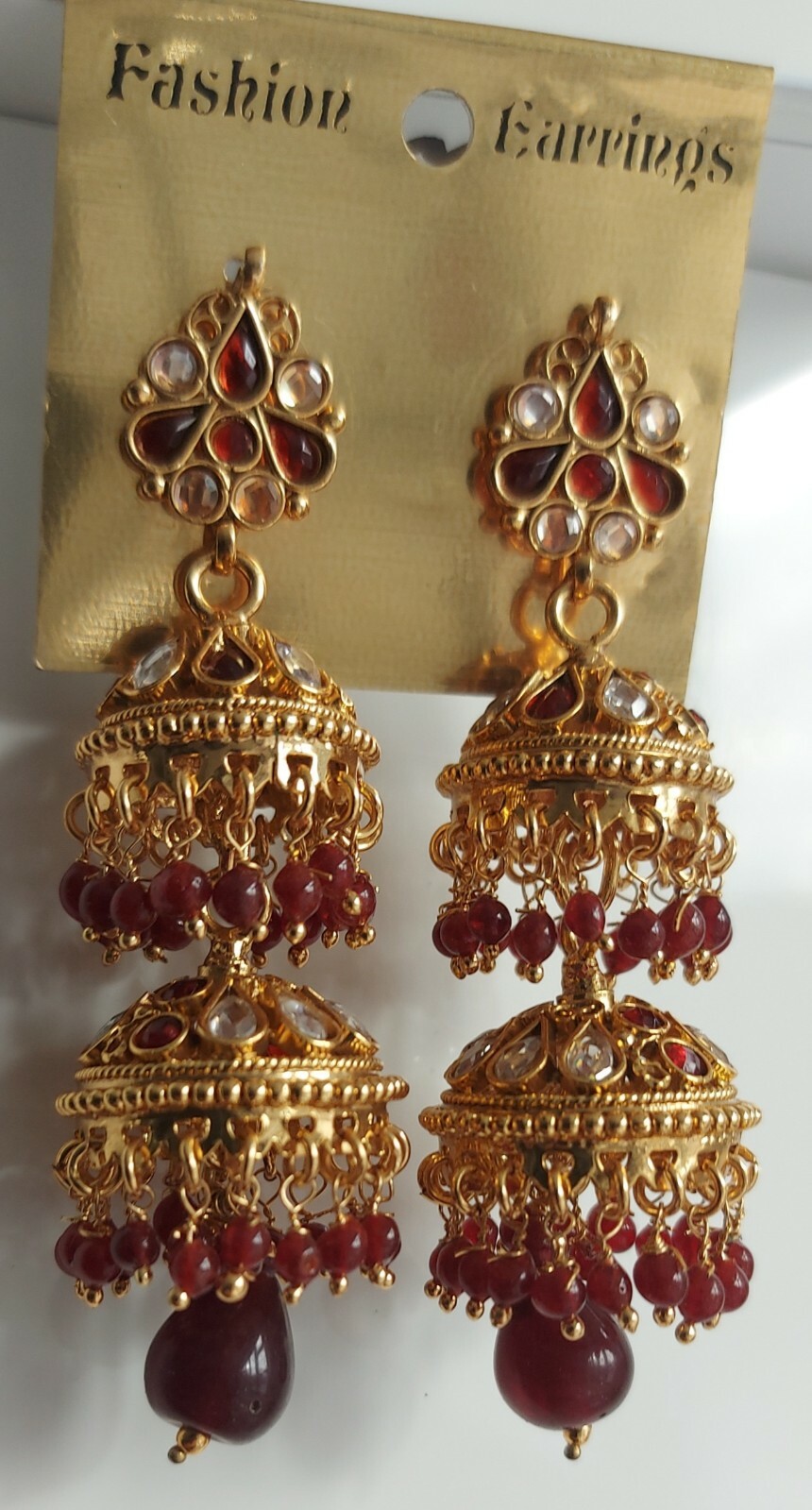 Jumka Earing Gold Polki  Kundan Indian Tradition  Antique Bollywood Jewellery