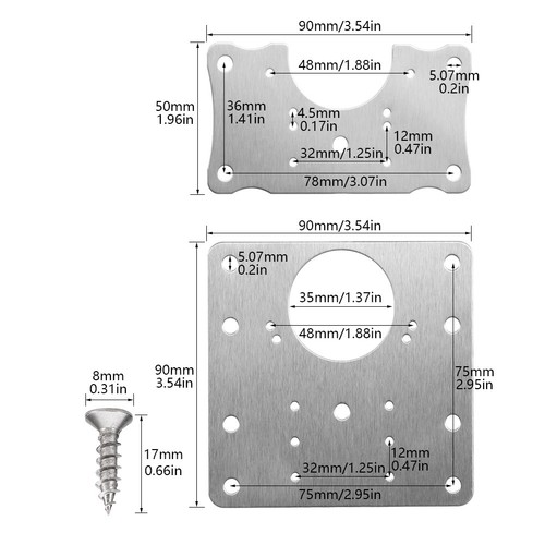 Stainless Steel Hinge Repair Plate Kit Kitchen Easy Install