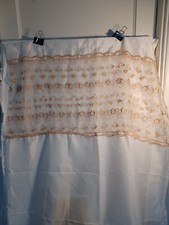 Shower Curtain White And Embroidered Gold Floral Elegance Romantic 1237