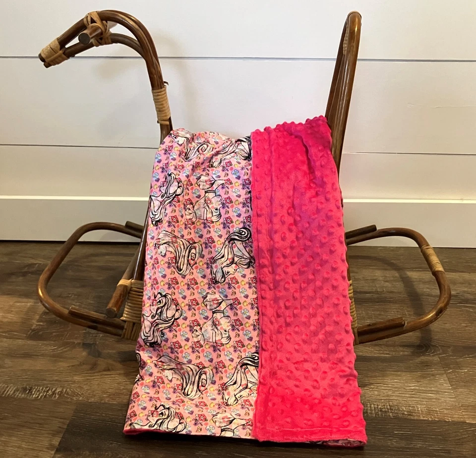 Manta Regalo Bebé Disney Princesa Minky Rosa Niño Niñas Cuna Ducha Regalo Foto 4 de 4