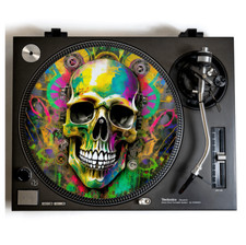 TURNTABLE SLIPMAT for Vinyl Records 12" DJ Slip Mat cool Graffiti Skull Artwork