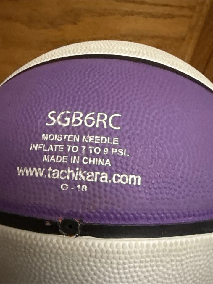 Tachikara Intermediate Size, 2-Tone Rubber Basketball Purple G-18 Sgb6rc Foto 2 de 4