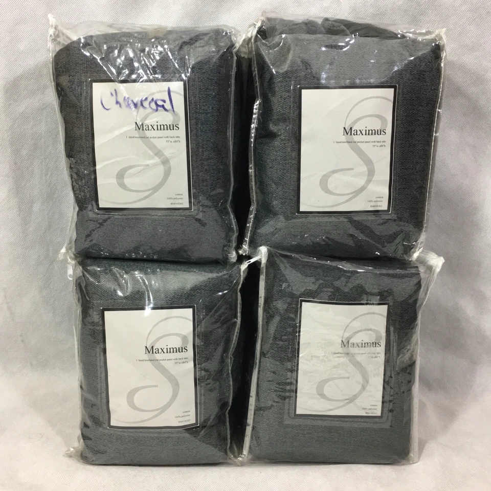 Lote de 4 paneles de bolsillo de varilla forrados/interlineados Maximus con pestañas traseras 55" x 84" Foto 2 de 4