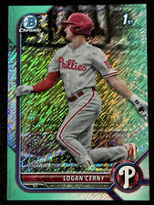 2022 Bowman Chrome Logan Cerny 1st Bowman Aqua Refractor 054/124 #BCP-120