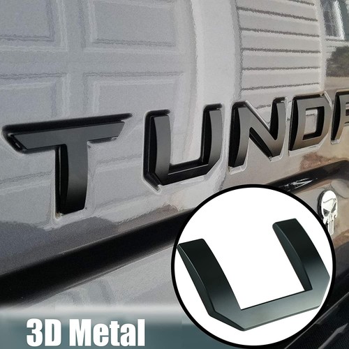 Letras de inserción de puerta trasera de metal 3D aptas para emblemas de tundra 2014-2021, negro mate - Imagen 1 de 5