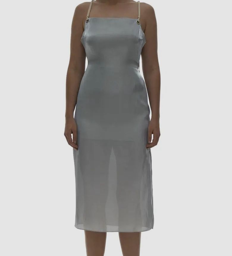 helmut lang satin slip dress Helmut Lang Women's Fluid Slip Dress - Gray - Size 10