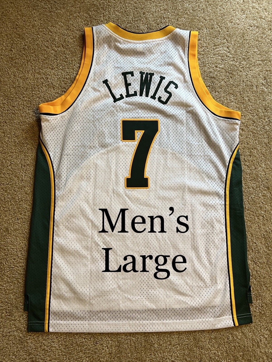 REEBOK Rashard Lewis #7 Seattle Sonics SuperSonics White NBA