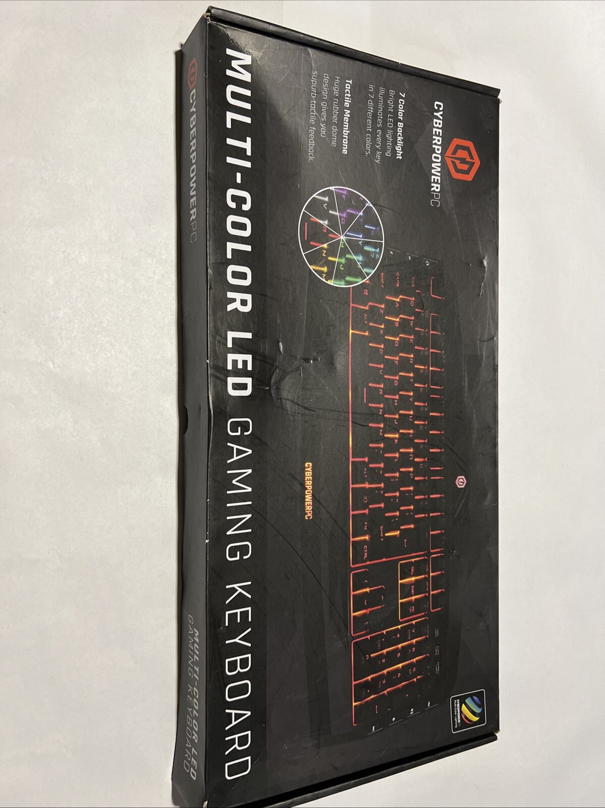 NEW CyberPowerPC multi-color led gaming keyboard wired USB