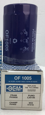 x2 OF 1005 OEM Engine Oil Filter-Extra Guard REPLACES FRAM PH3600, WIX 51516