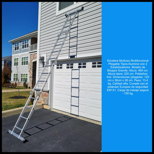WORHAN® Escalera Multiuso Multifuncional Plegable Tijera Aluminio Gran Selección - Imagen 19 de 54
