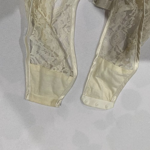 Vintage Victoria's Secret Laced Bodysuit Faux Buttons Back Zip M With Tag NOS - Picture 6 of 10