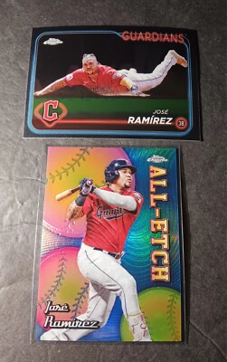 2024 Topps Chrome Jose Ramirez All-Etch #CAE-17/Base Card #173 Cleveland