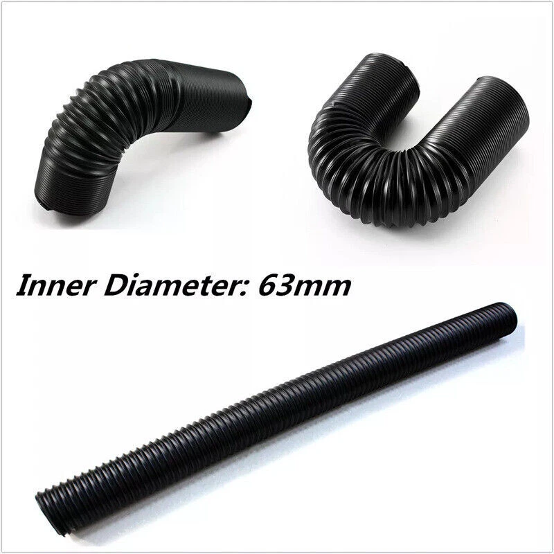 Kits de tubos de tubo de admisión de aire frío para automóvil manguera flexible extensible lavable 1 juego 2,5" Foto 2 de 4