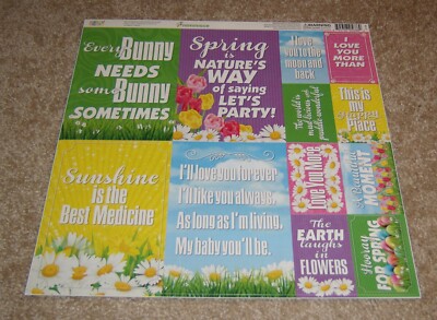 Reminisce 12x12 DieCut Sticker ~ Happy Easter......Floral Words/Phrases