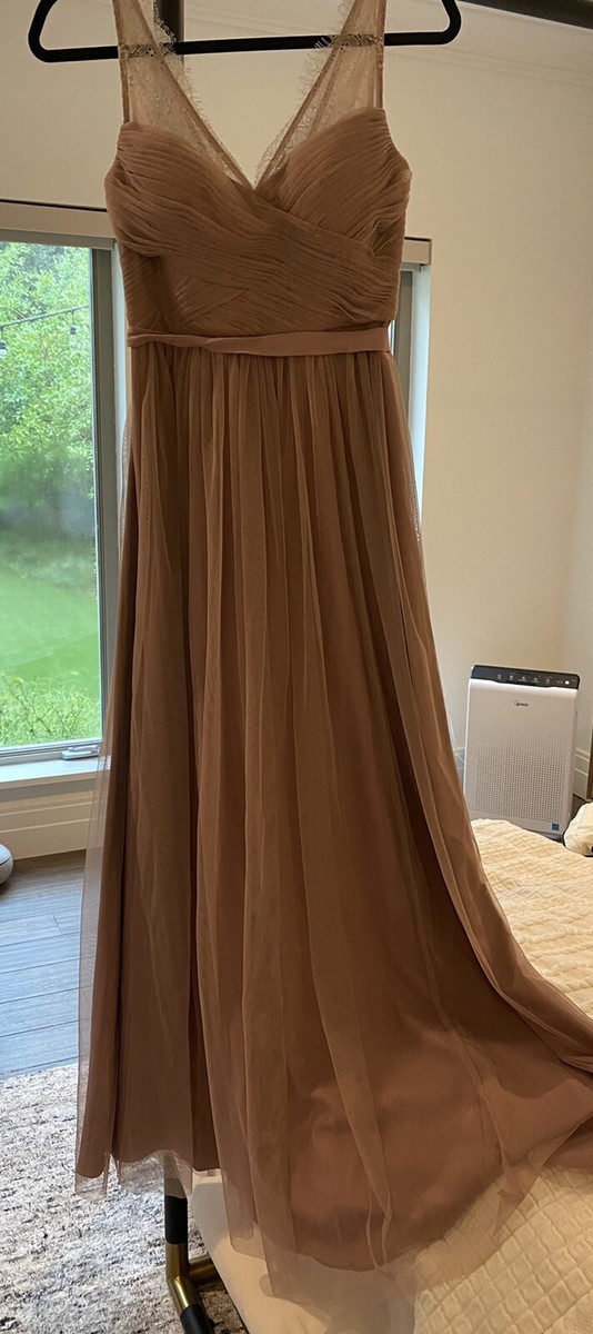 NEW W Tags $250 anthropologie dress Hitherto mauve pink Prom Wedding sz 0  Anthro | eBay