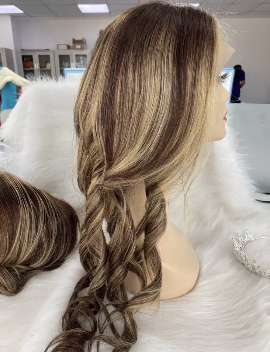 100% Brazilian human ombre blonde hair wig Ombre Blonde Straight Brazilian Human Hair Wig | NochaStore main image 4
