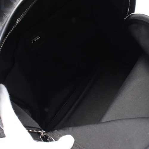 DIOR HOMME Rider CD Diamond Rucksack Backpack bag canvas leather Black used