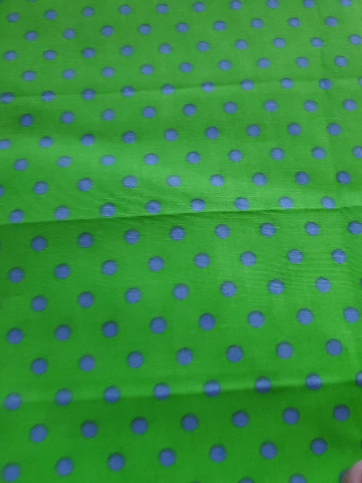 Vintage Sewing Fabric Cranston Polka Dot Lime & Purple 2/3yd 25x60" Cotton USA - Image 4 of 4