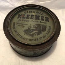 Vintage Simoniz Kleenex Tin With Original Contents