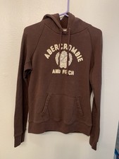 Abercrombie Fitch hoodie, Youth Size L, Sweatshirt, Brown, Kangaroo Pocket,