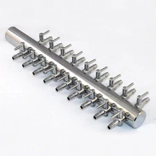 Stainless Steel Silver AIRLINE FISH POND AERATION OXYGEN AIR SPLITTER MANIFOLDS