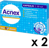(Einheit/0,45€) 2 X Acnex 2 X 30 Kaps. Akne-Haut Pickel D/S