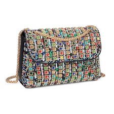 Gets Sparkly Rhinestones Clutch Purses for Women One Size, 1-multi-colored