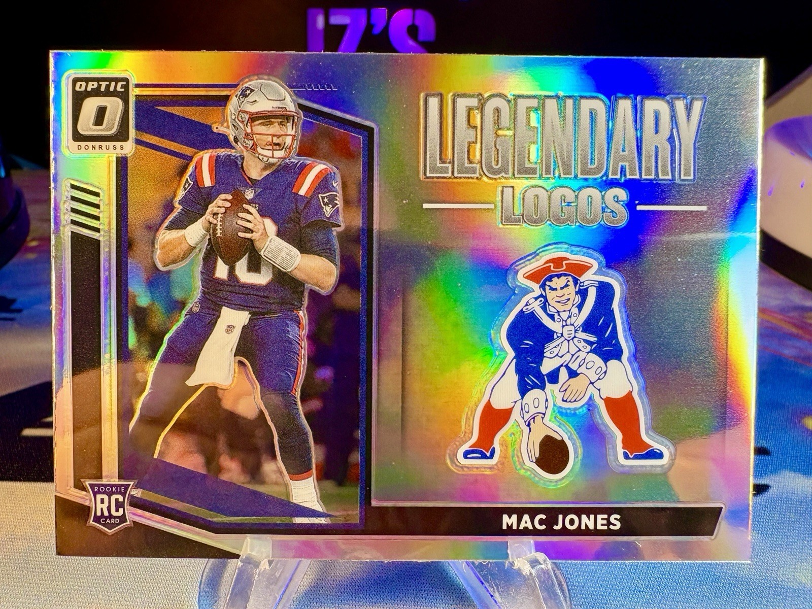 2021 Mac Jones Panini Donruss Optic Legendary Logos Holo Prizm #LL-14 Patriots