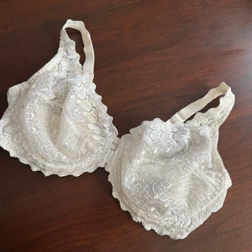 Sujetador con aros Amoureuse para mujer blanco de encaje cierre frontal talla 42C Foto 3 de 4