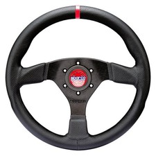 Sparco Steering Wheel R383 Champion Black Leather Black Stitching