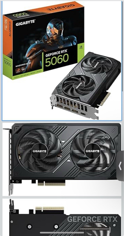 GIGABYTE NVIDIA GeForce RTX 5060 PCIe x16 HDMI/DP 8-Pin Fan Heatsink