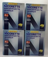 4 Nicorette Nicotine Gum Original 4mg Stop Smoking Aid 170x4 680 Ct EXP 9/26