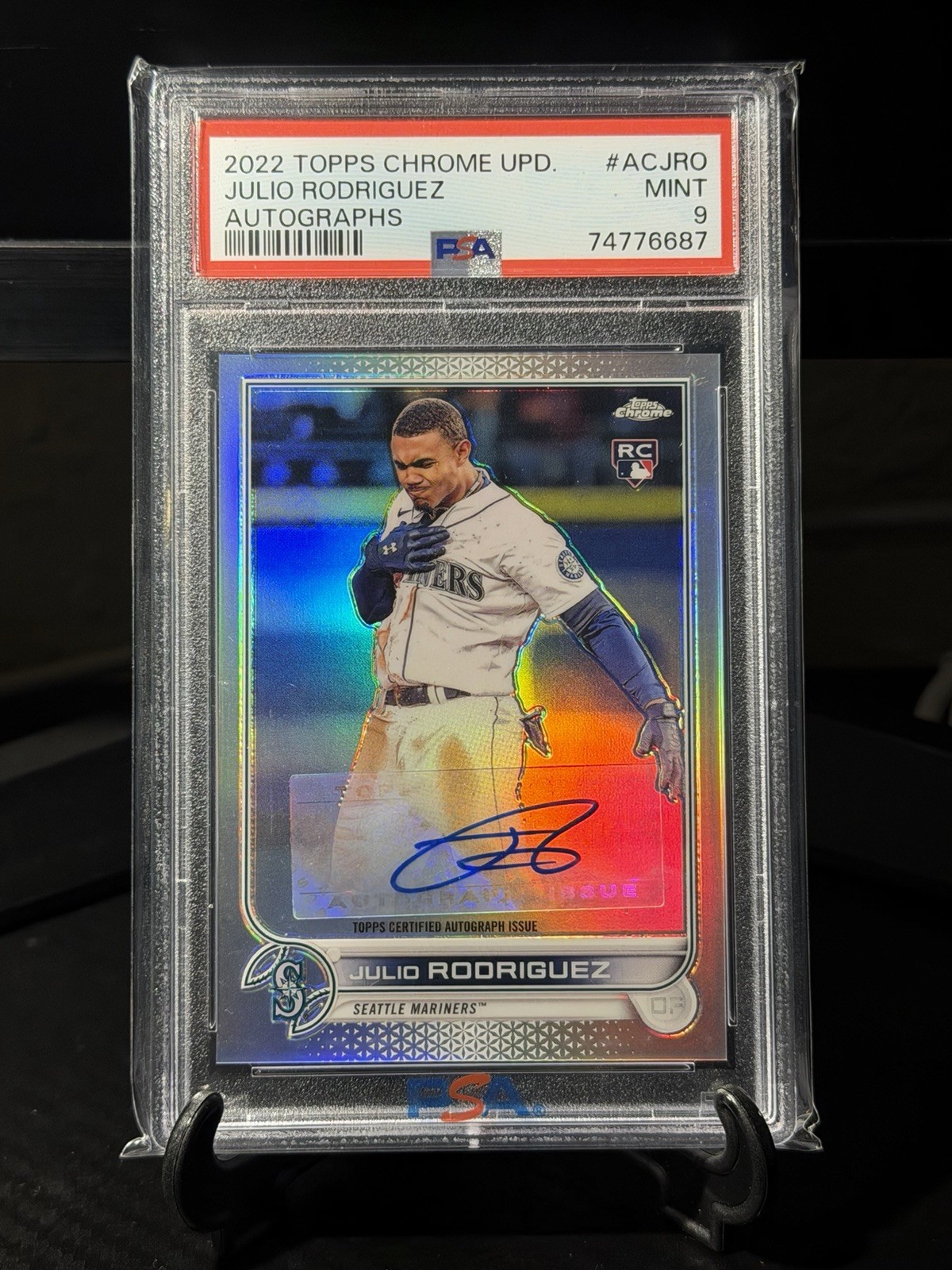 2022 Topps Chrome Update Series  - Julio Rodriguez Autograph PSA 9