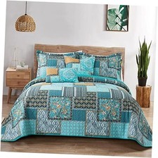 Cotton Queen Size Quilt, Lightweight Bedspread Queen 90  98 in Sunny Green