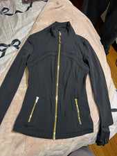 Lululemon Women  s Black Track Jacket Full Zip Zipped Pockets Nylon Size 4