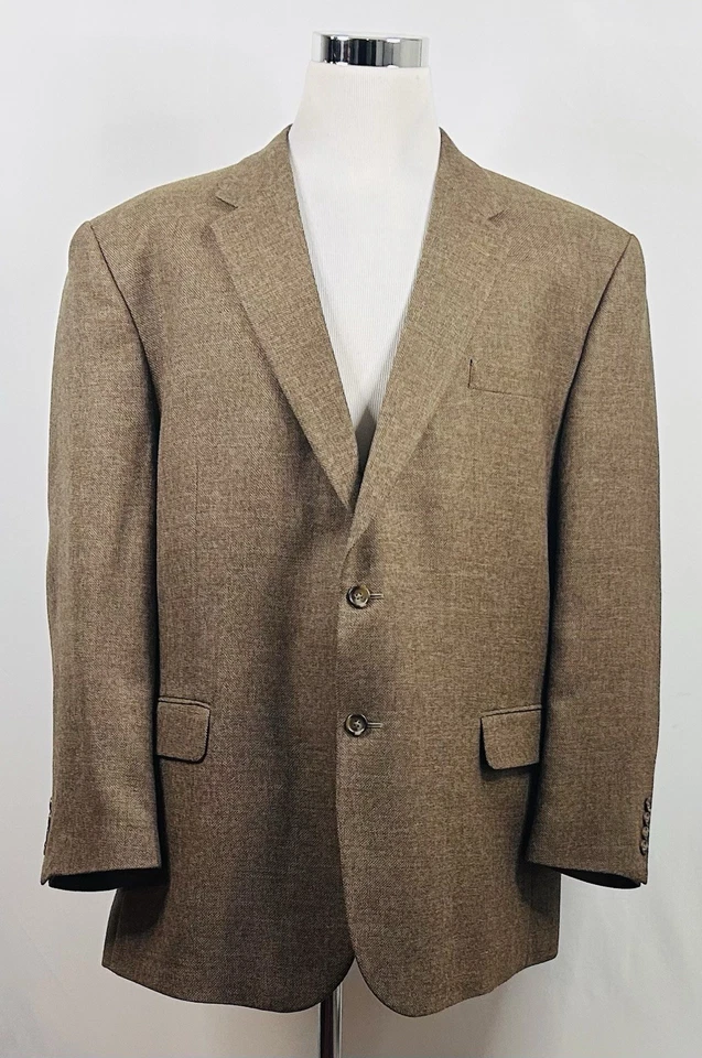 Abrigo deportivo Jos A Bank 50R 100 % lana marrón beige tejido dos botones forrado ventilado Foto 2 de 4