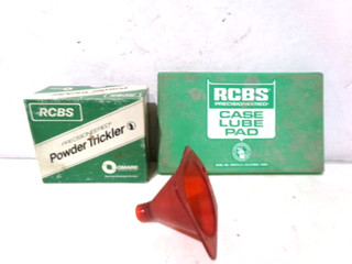 OMAR RCBS POWDER TRICKLER " NEW & USED CASE LUBE PAD & FUNNEL