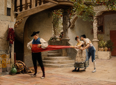 Jehan Georges Vibert The Final Touch 1880-90 Interior Fine Art Print 17''x22''