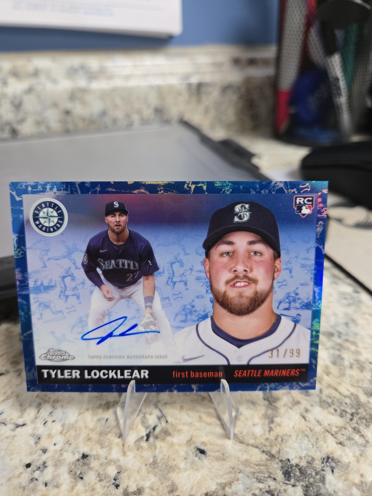 2025 Topps Chrome Platinum Autograph Tyler Locklear #CPA-TL Blue Toile Refractor
