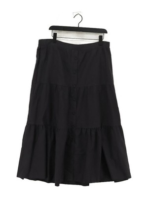 Monsoon Women's Maxi Skirt XL Black Polyester with Cotton Long Maxi