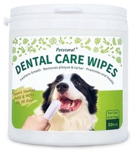 Petstoral 50 count Dental Care Wipes for Dogs and Cats Teeth and Gum Cleaning