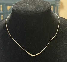 Vintage Southwestern Silver Tone Beaded Dainty Choker Collar Statement Necklace 