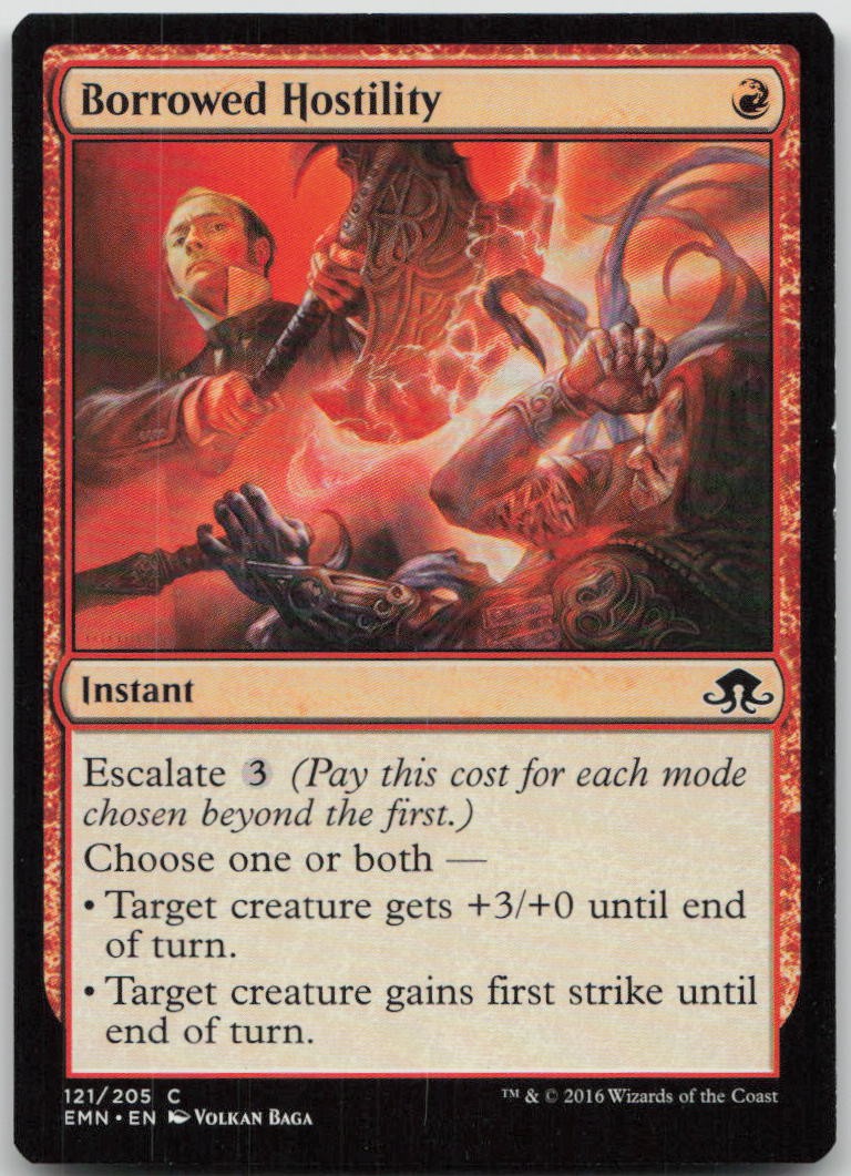 Borrowed Hostility #121 Common Eldritch Moon Magic: The Gathering Warped