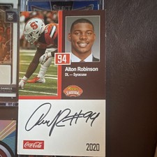 Coca-Cola Alton Robinson Autographed Reese's Senior Bowl #94 Trading Card