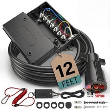 7 Pin Trailer Wiring Harness, 7 Way Trailer Wiring Kit 12FT with junction box 