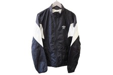 Vintage ADIDAS Track Jacket Full Zip Size L/XL black sport style windbreaker 90s